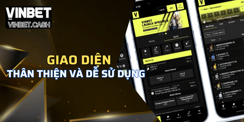 Giao diện Vinbet thân thiện dễ sử dụng